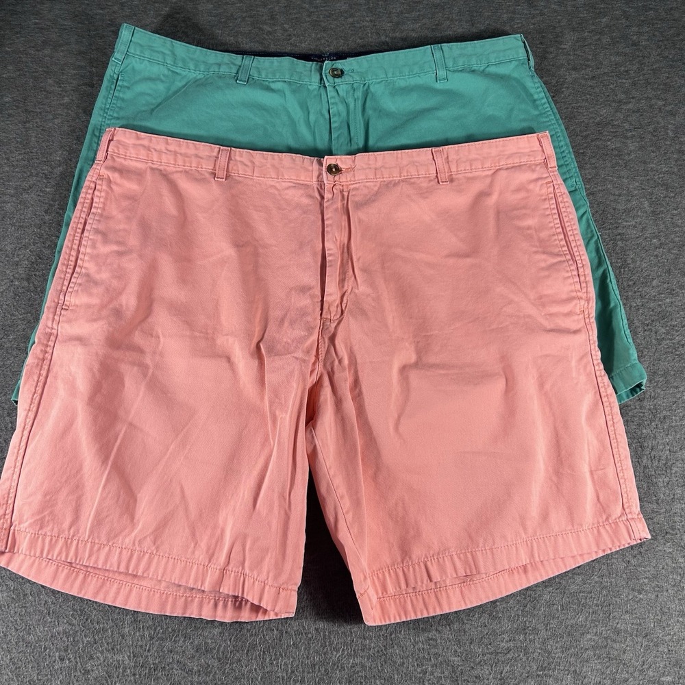 Saddlebred Men's Lot Of 2 💯 Cotton Golf Shorts Flat Front Preppy Size 46W Beach
